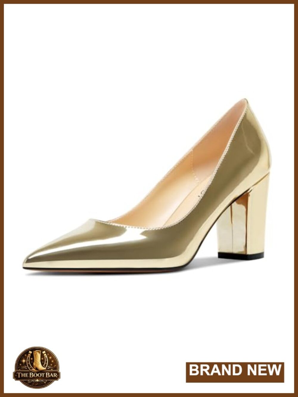 Women's Pointed Toe Slip-On Block Mid Heel Pumps 3 Inch Office Dress Shoes